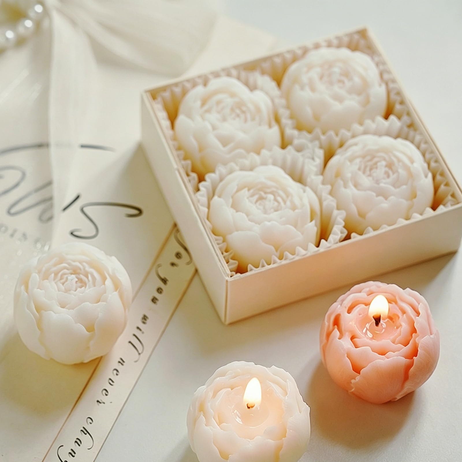 20 Stück Rose Duftkerzen für Valentinstag, Muttertag, Hochzeitstag, Brautparty und Geburtstagsgeschenk, 5 Düfte