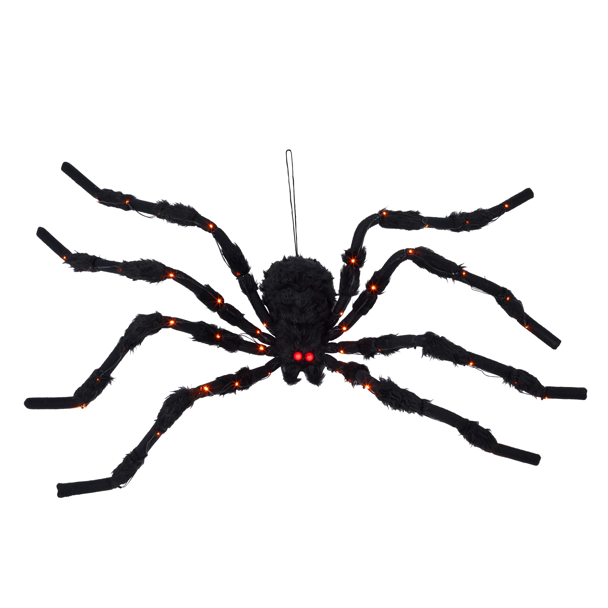Lights4fun Araignée Lumineuse XL de 1,5 m avec 50 LED à Piles avec Minuterie Décoration d'halloween Effrayante Décoration Suspendue pour Jardin Extérieur Intérieur