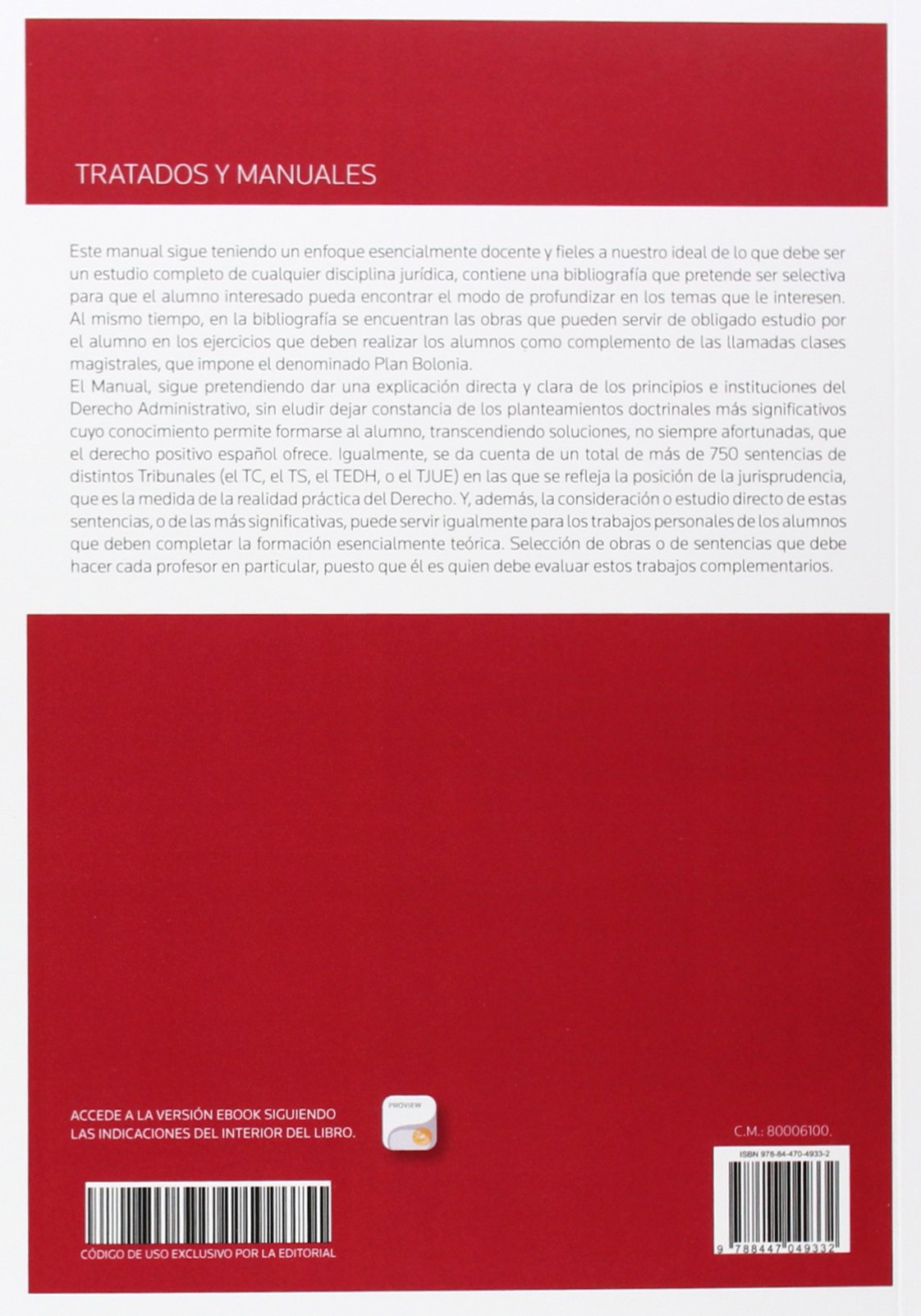 Manual de derecho administrativo (Papel + e-book) (Tratados y Manuales de Derecho)