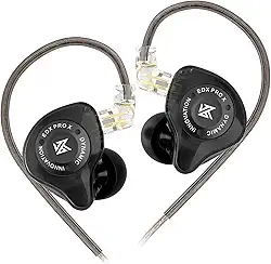 Fone De Ouvido Profissional KZ EDX Pro X Intra-auricular, Driver Dinâmico Magnético Composto de 10mm, Cabo Substituível, Original - Perfeito para Cantores e Músicos - AlverSun