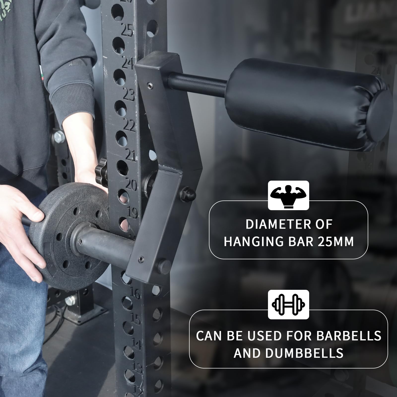 Neck Trainer, attrezzo per esercizi per il collo per rafforzare il collo e alleviare il dolore, attrezzo per allenamento del collo con montaggio su rack, compatibile con dischi da 25 mm di diametro