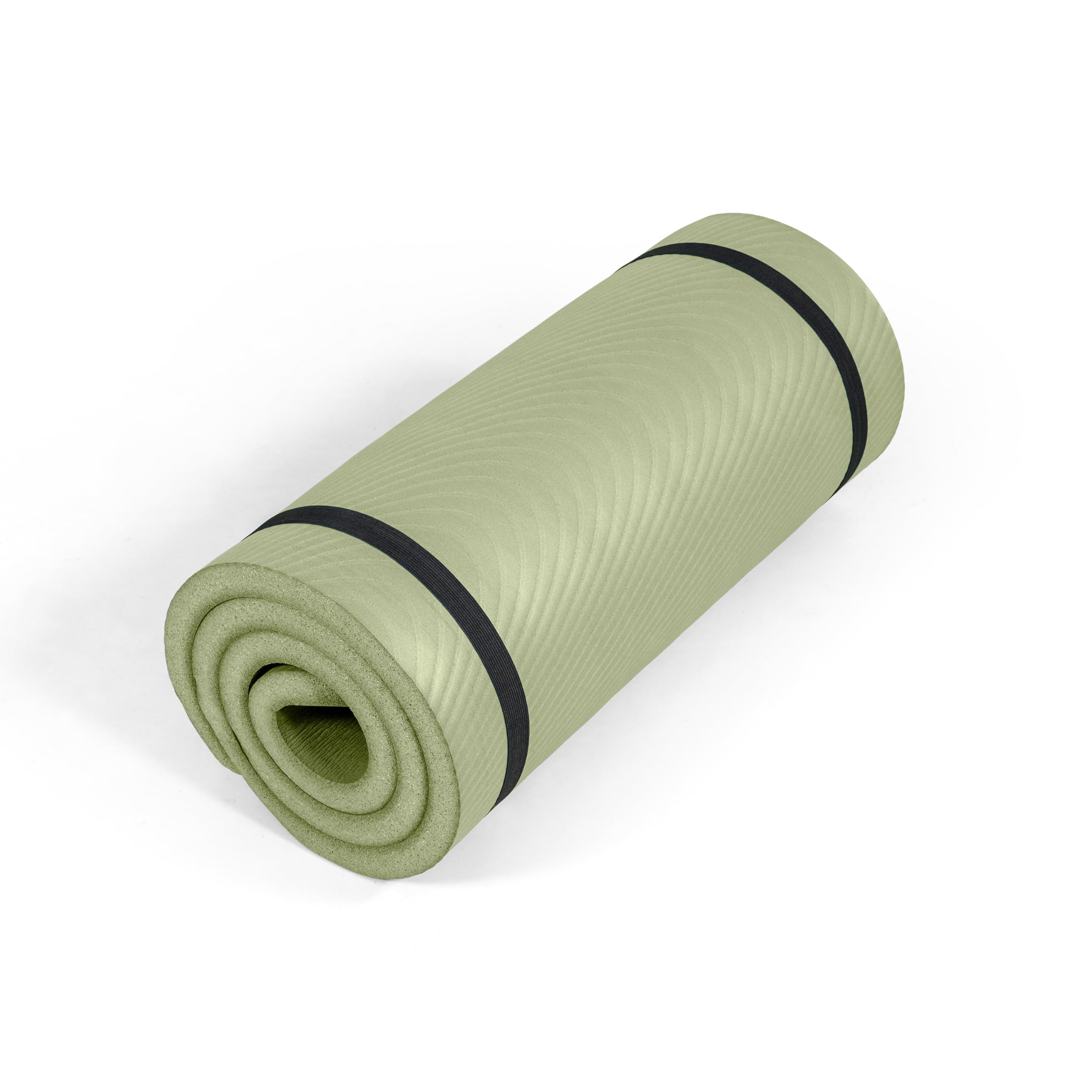 Tone Fitness 1-Inch Thick Yoga Mat High-Density Non-slip Exercise Mat with Carrying Strap for Yoga Pilates Home Gym