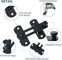 Vista 5 de Alise Cerradura de puerta de seguridad para valla de madera de granero, puertas francesas deslizantes, herrajes de acero inoxidable SUS304