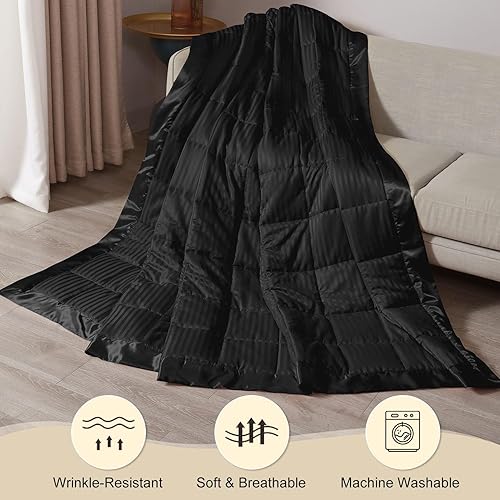 Miniatura 6 de downluxe - Edredón pesado, tamaño King. Edredones de 18 libras, para adultos, con abalorios de cristal. Edredón pesado, con ribete satinado (90 x