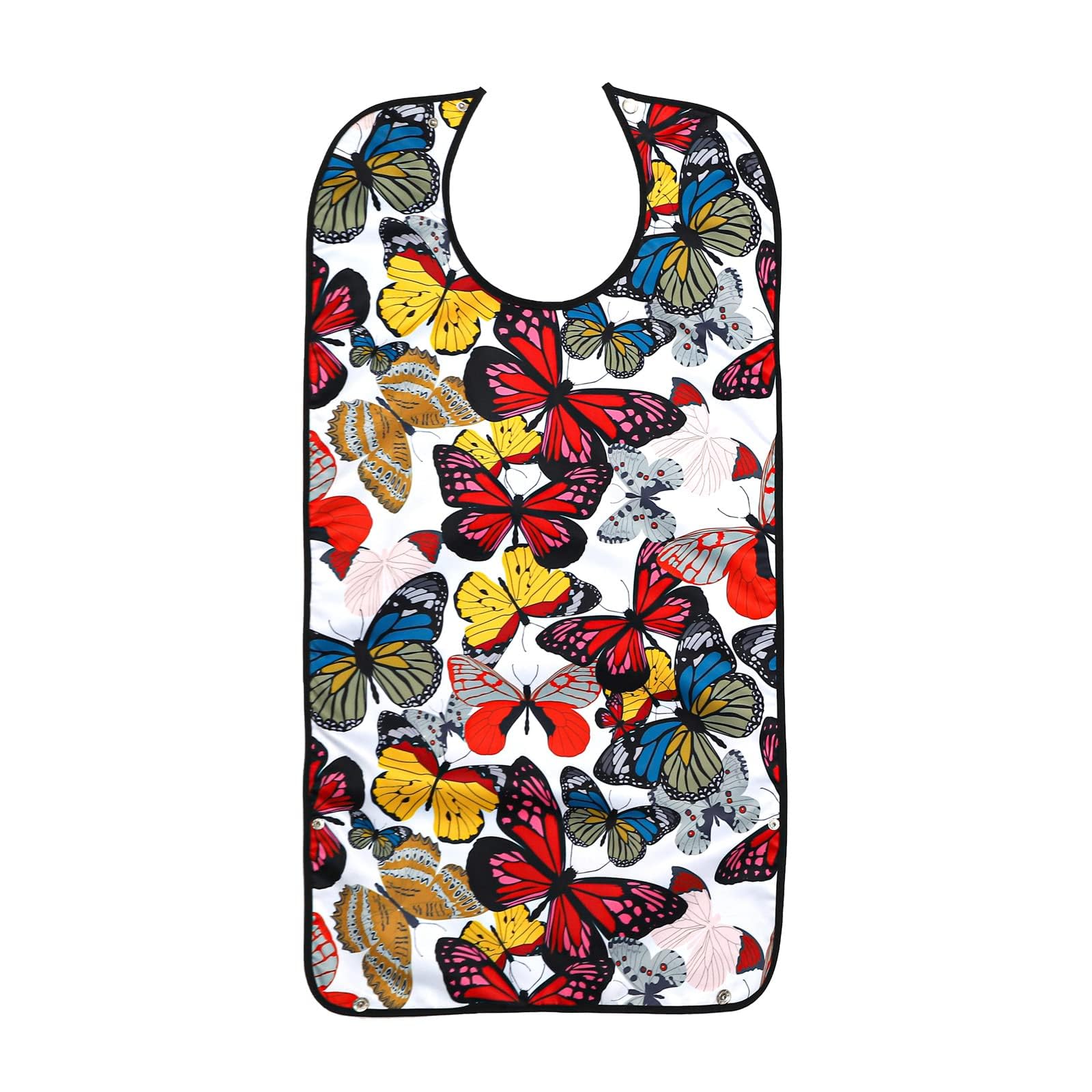 Hui DahuiWaterproof Washable Adult Bibs for Elderly Women, Reusable Large Adult Bibs for Eating with Snaps, Feeding Bibs for Adults Senior Citizens with Crumb Catcher, Clothing Protector