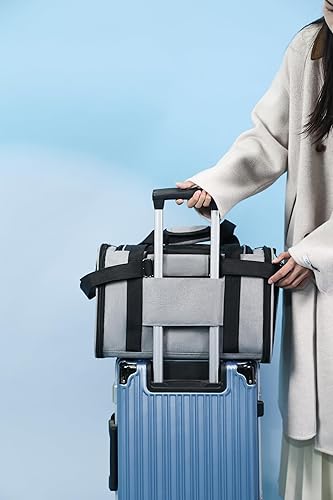 Miniatura 8 de Transportador de perros y gatos para mascotas pequeñas y medianas de hasta 18 libras, transportador portátil para mascotas, transportista aprobado