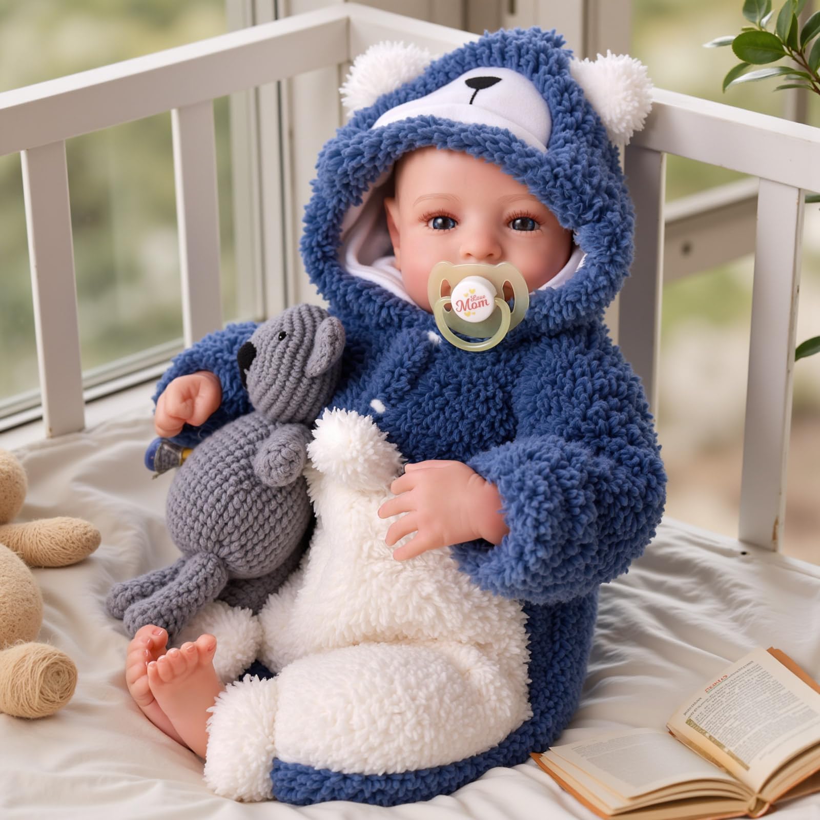 BABESIDE Reborn-Babypuppe Aiden 20 Zoll Lebensechter Junge Realistisches Neugeborenes Wie Echte Babys Puppen Weicher Stoffkörper Offene Augen Sammler-Therapiegeschenk