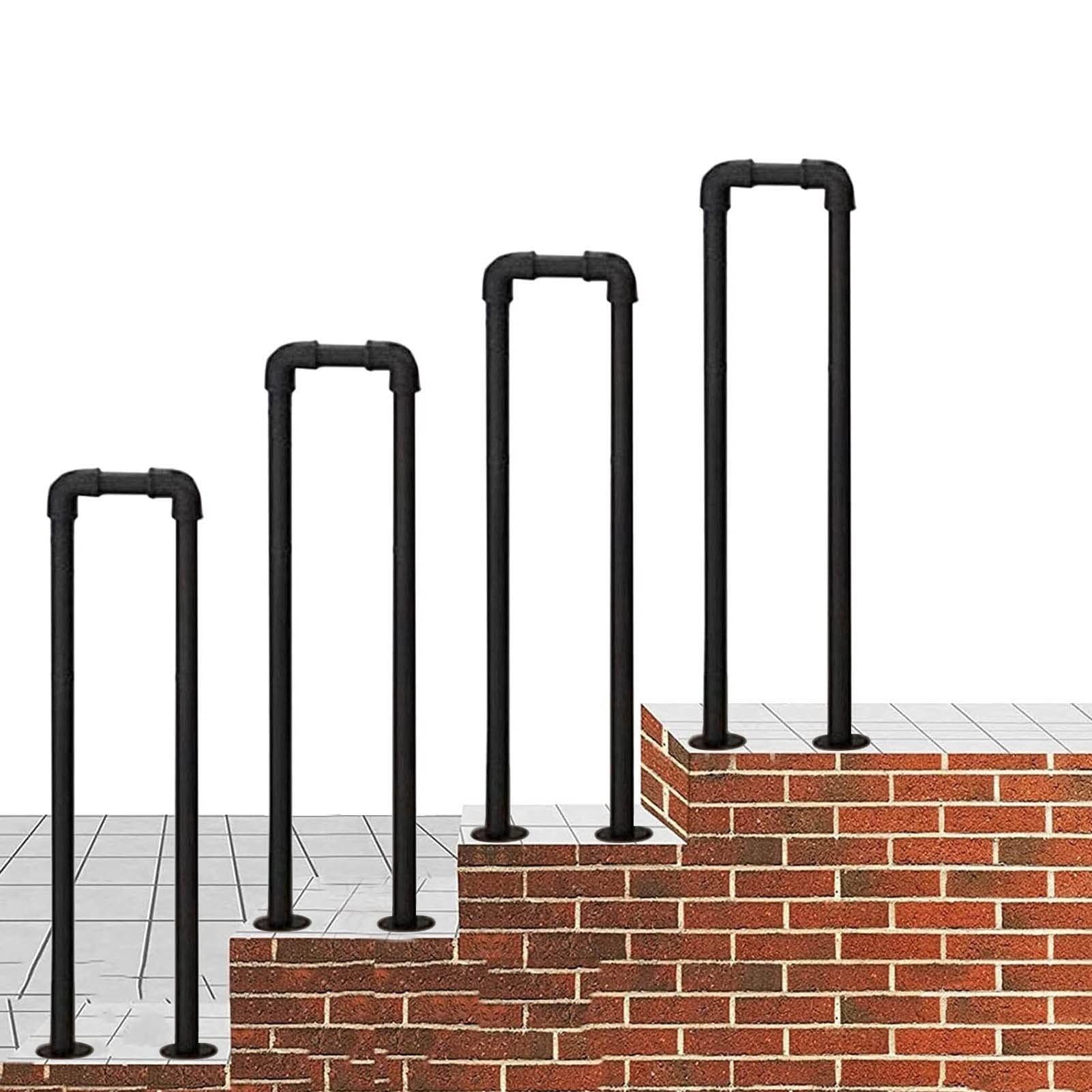 Rampe d'escalier pour porche en fer forgé traditionnel 100 cm