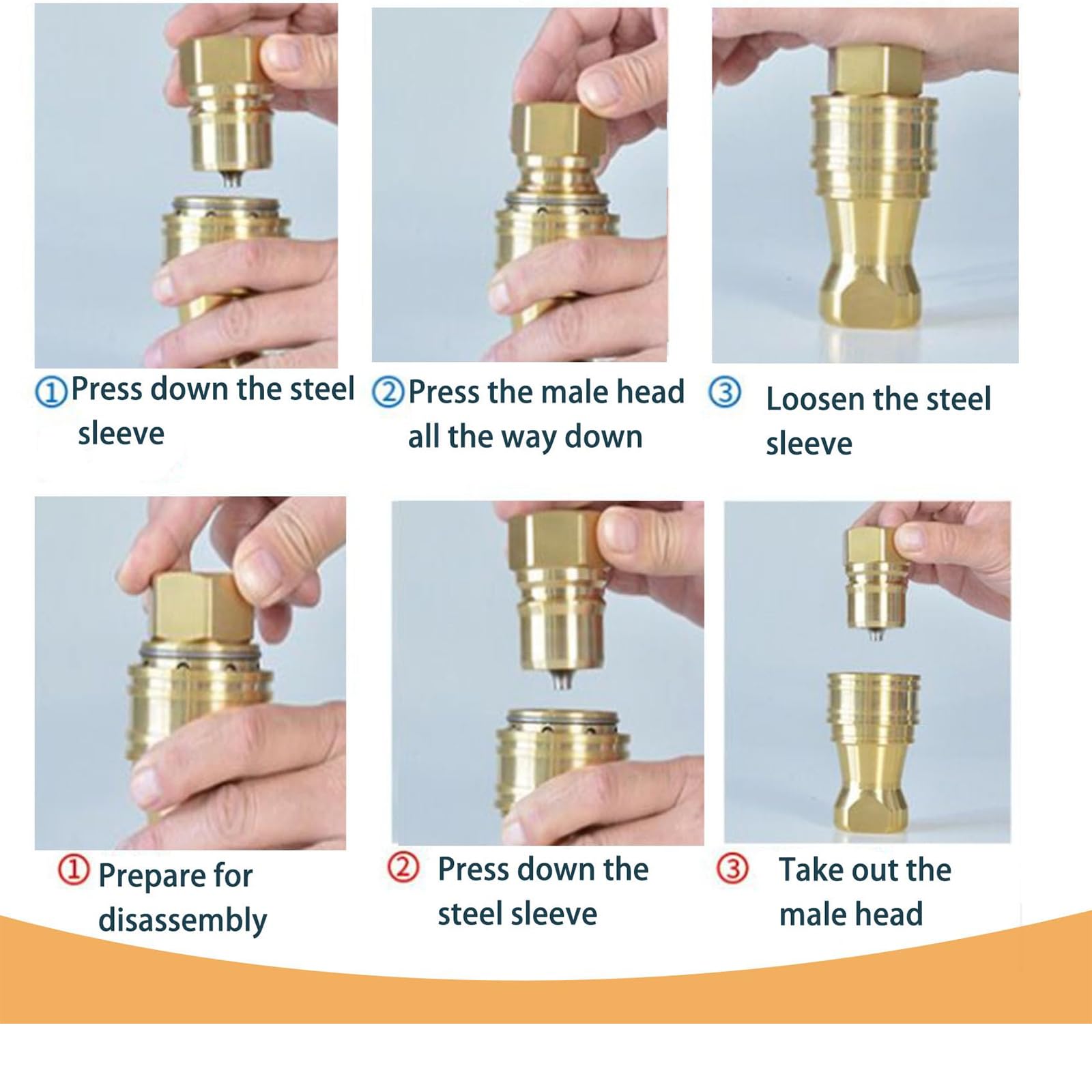 Durablity Bronze - Juego de 4 accesorios de desconexión rápida a prueba de fugas para compresores, ajuste de bronce