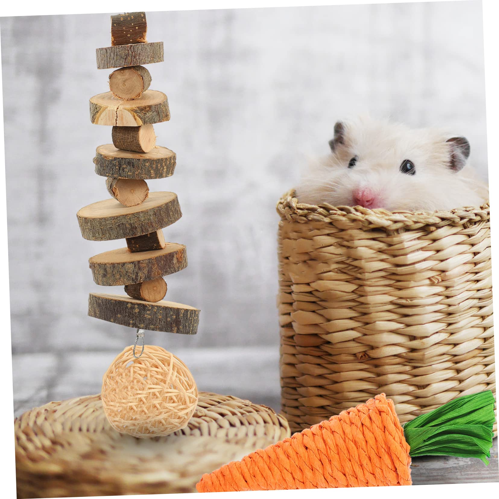 Jouets à Mâcher pour Petits Animaux pour Hamsters Gerbilles Jouets de Dentition Sécurisés pour Rongeurs