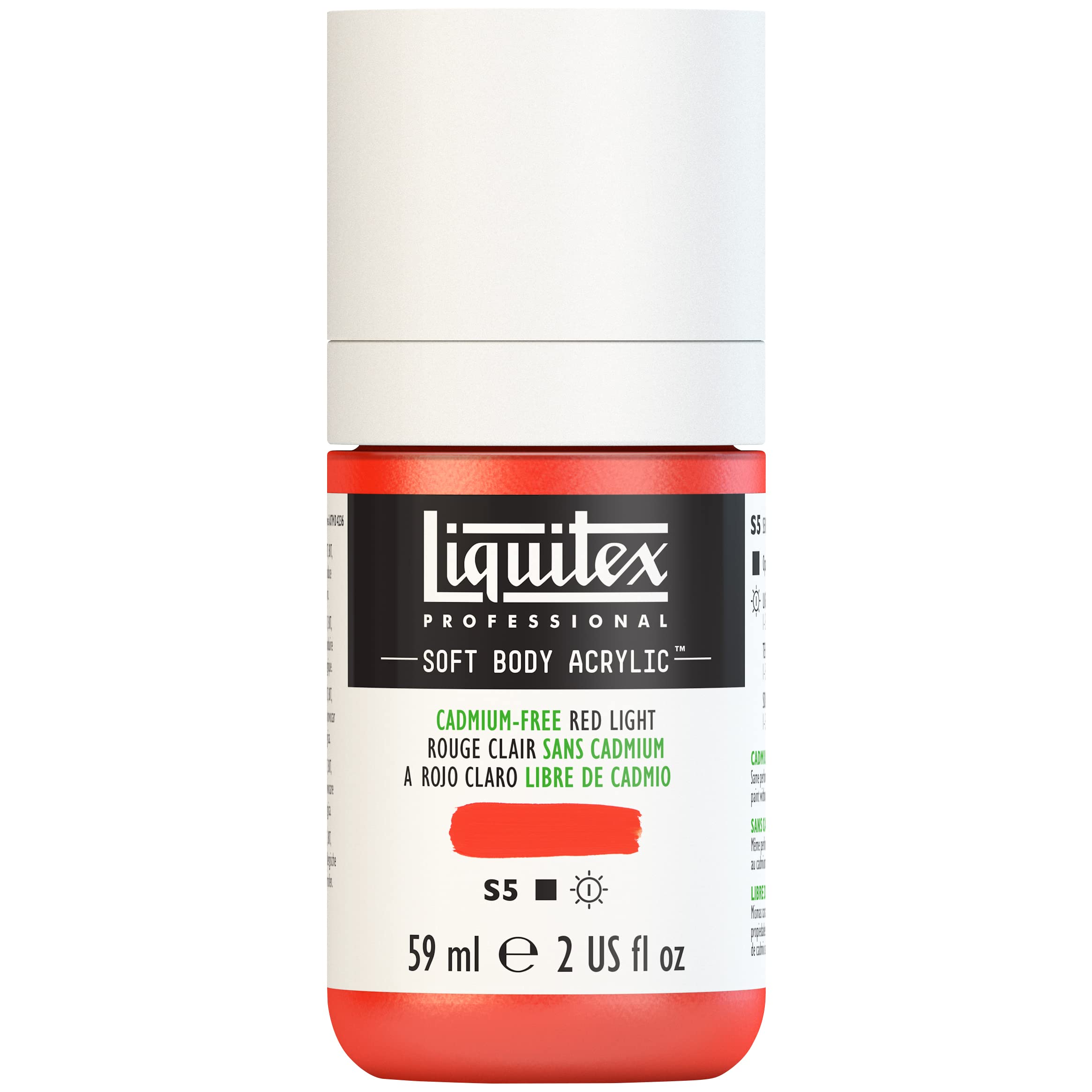 Liquitex Professional Soft Body Acrylic 2-oz Bottle, Cadmium Red Light