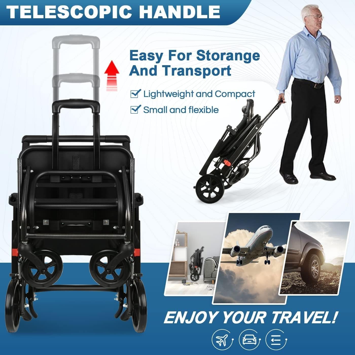 Wheelchair Brake Lever Extension, Gray Knob, 9 inch