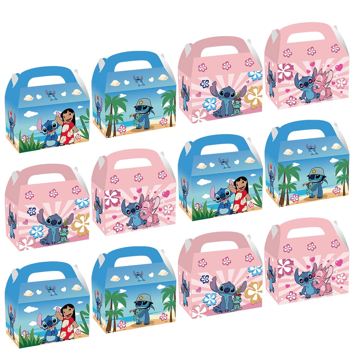 GeRRiT 12Pcs Stitch Party Candy Box Gift Bags,For Stitch Birthday Party Decoration Supplies