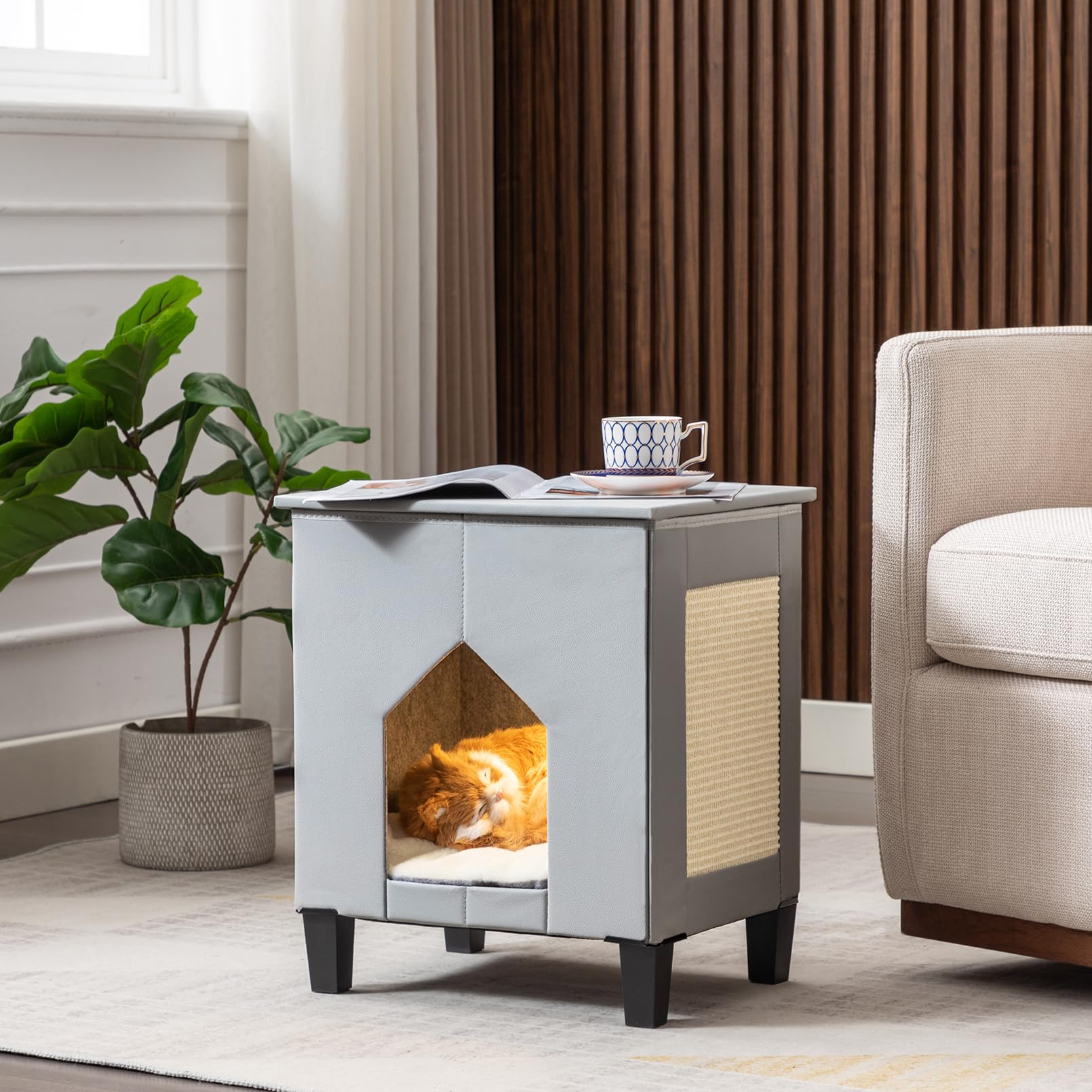 Cat House for Indoor Cats Condo,Cat Furniture with Large Area Cat
