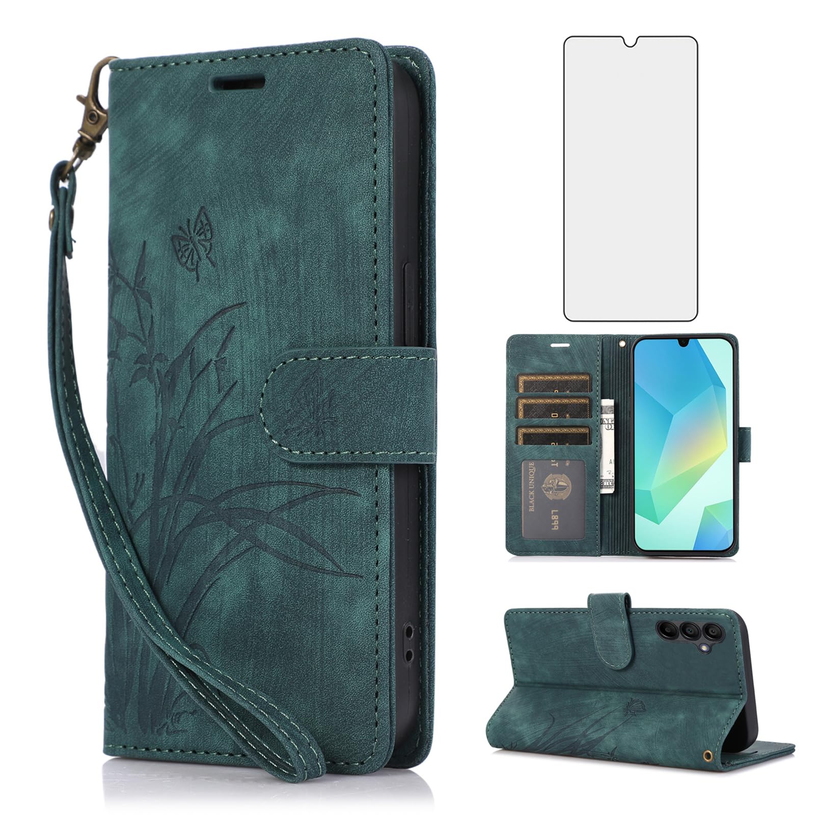 Coque Samsung Galaxy A16 Asuwish YM004 UK Vert housse de protection - 8