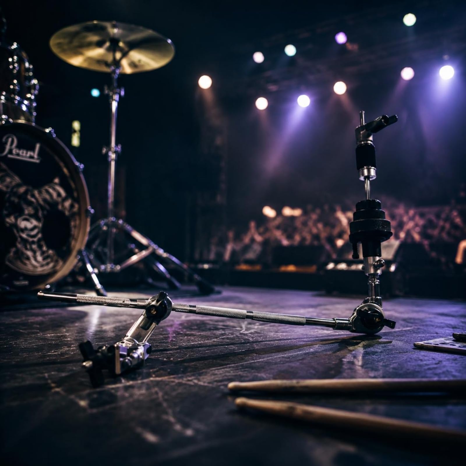 Amagogo Cymbal Stand Adjuster Braccio per Piatto Asta Regolabile Morsetto per Supporto Accessorio Batteria Struttura Cilindrica Segmentata con Staffa di