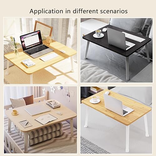 Miniatura 4 de LKBBC Mesa para laptop para cama, mesa de bandeja de cama para adultos y niños, soporte de computadora portátil plegable bajo, dibujo, lectura,