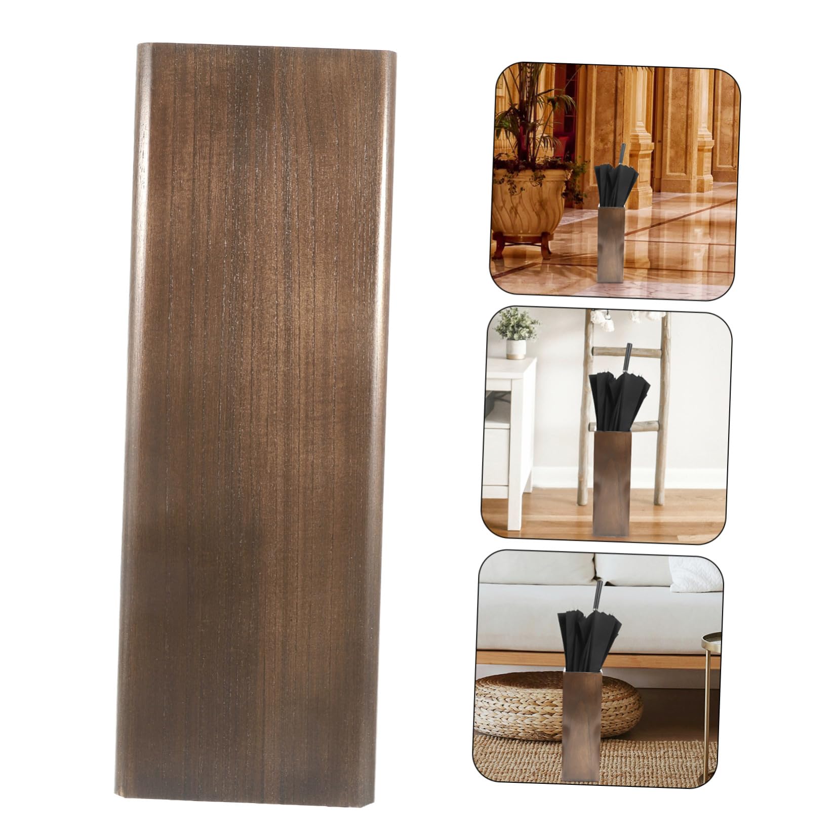 Umbrella Stand For Entryway, Floor Umbrella Holder in Legno Massello, 17,5x17,5x50 Cm, Organizer Salvaspazio per Ingresso Casa e Hotel