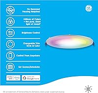Vista 2 de GE CYNC Reveal HD+ Wafer Smart LED Downlight Fixture, luces que cambian a todo color, luces LED Wifi y Bluetooth, 13 vatios, funciona con Yaxa