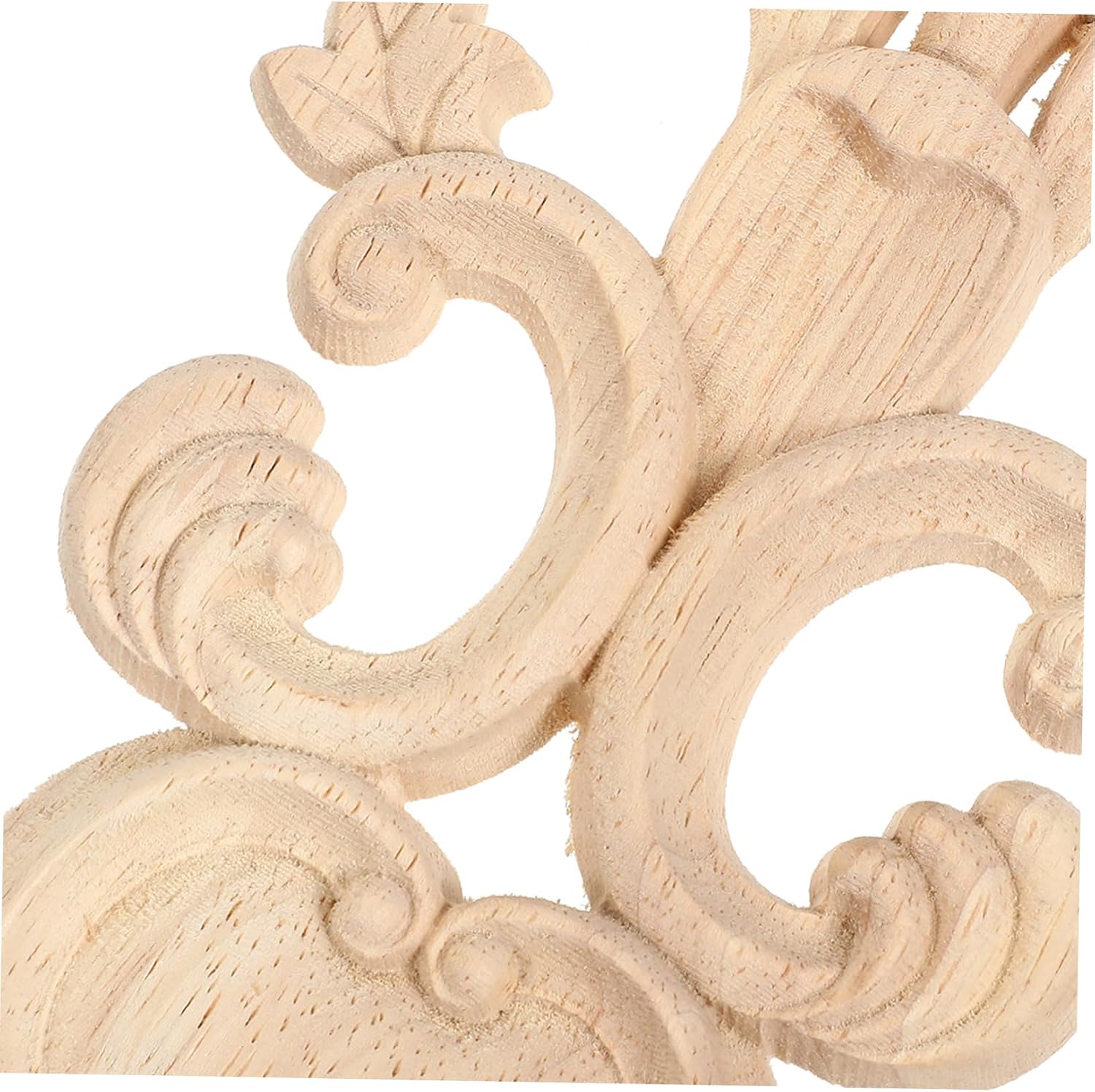 SOLUSTRE 2pcs Elegant Carved Onlay Applique for Home Decor Decorative Furniture Accent for Cabinets Mirrors and Walls Natural Design Easy to Install