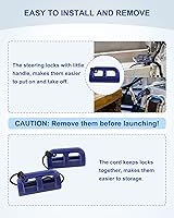 Vista 3 de Bloqueos de dirección hidráulicos, clips de dirección de motor de barco, evitan el balanceo del motor en remolque, viene con un par de topes