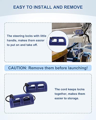 Miniatura 3 de Bloqueos de dirección hidráulicos, clips de dirección de motor de barco, evitan el balanceo del motor en remolque, viene con un par de topes de