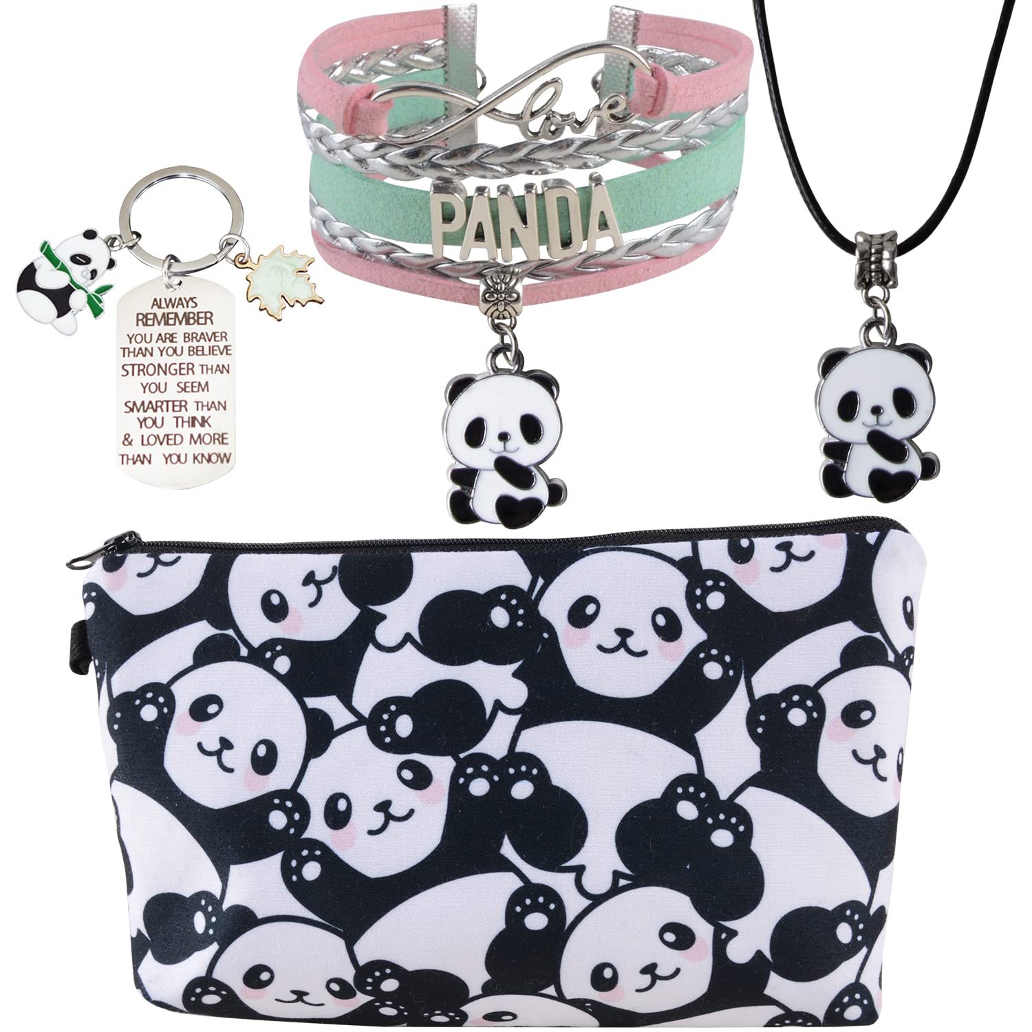LittleBlueDeerPanda Gifts for Girls, Panda Bear Gifts,Panda Accessories for Girls,Panda Stuff for Girls,Panda Design Gifts,Panda Items,Panda Charm,Panda Bracelet,Panda Makeup Bag,Cute Panda Necklace,Panda Keychain