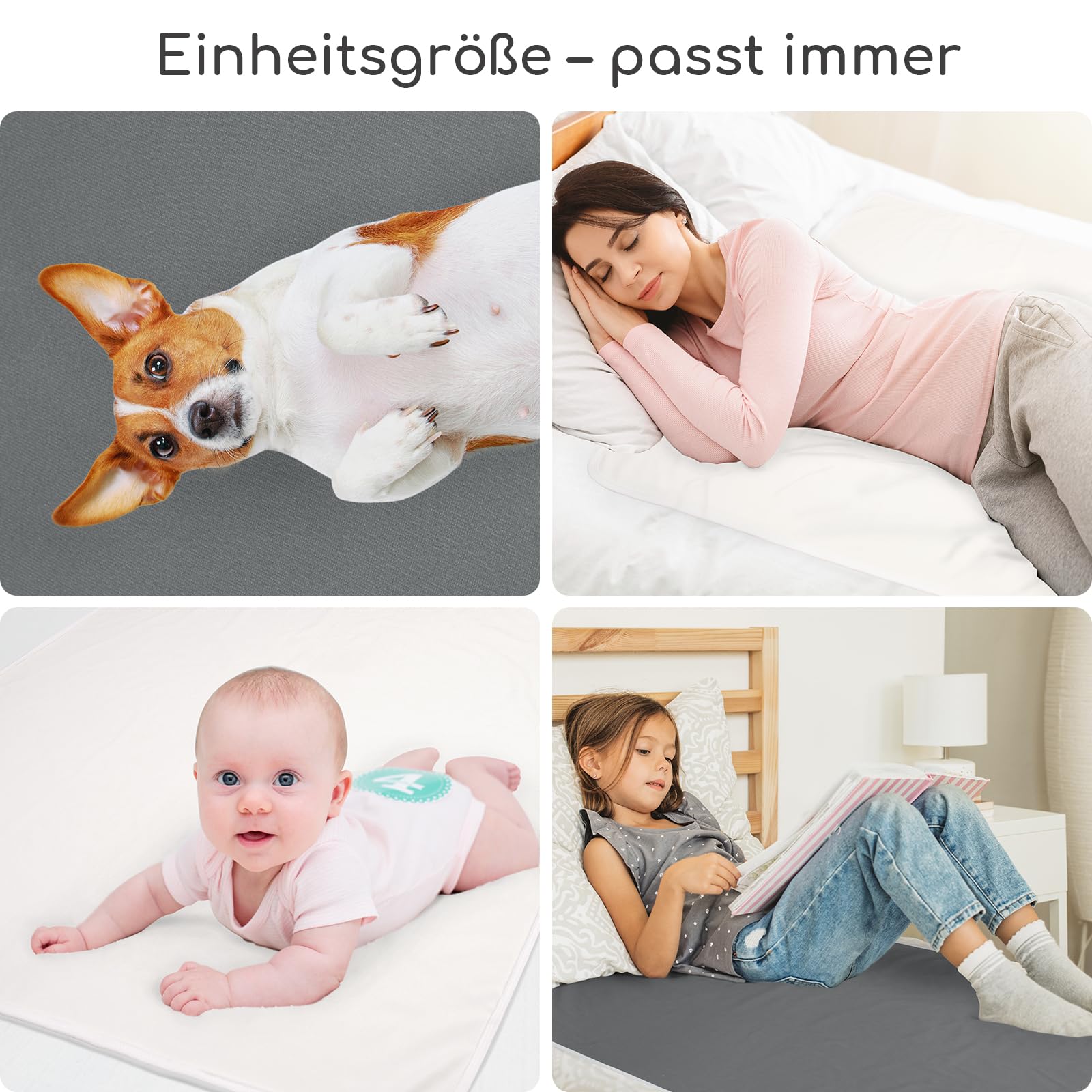 Paquete de 2 almohadillas de entrenamiento para ir al baño, sábanas impermeables para niños, lavable, protector de colchón para mojar la cama para niños pequeños, 75 x 90 cm (gris y blanco)