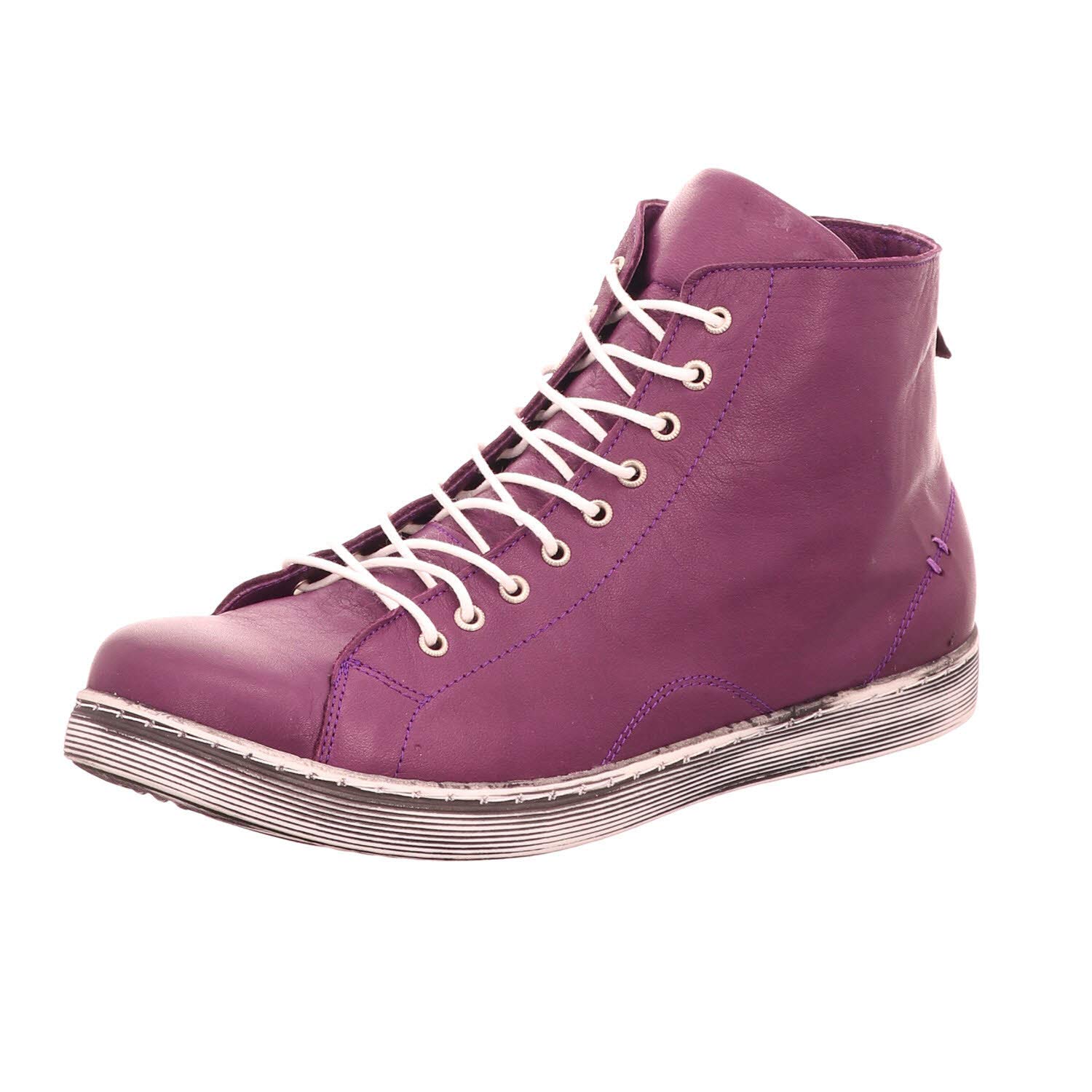 Andrea Conti Sneaker High with Zip 0341500 Women's Lace-Up Boots, Plum, 6 UK