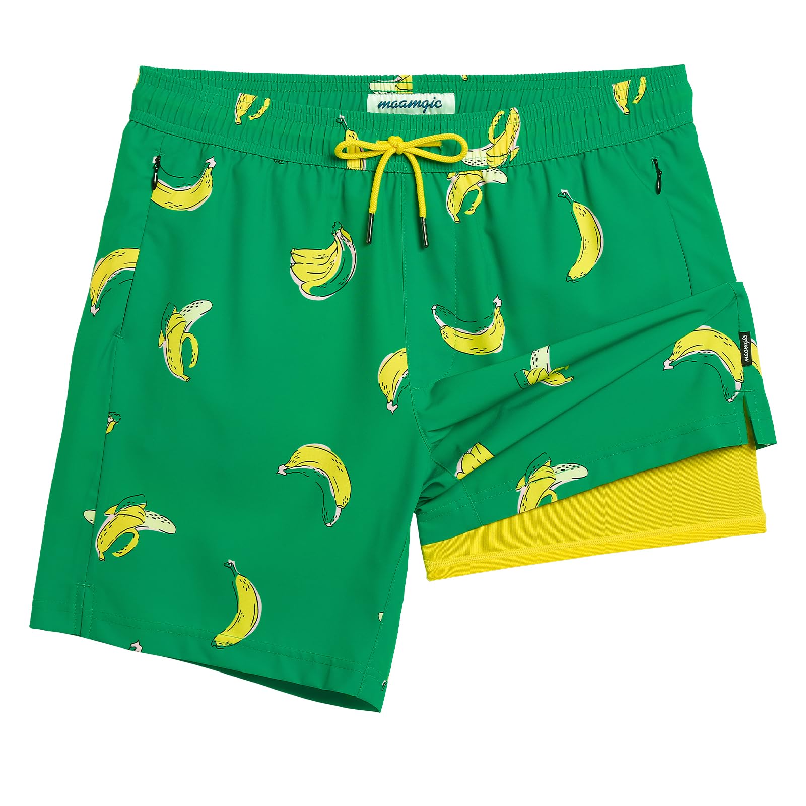 maamgic 2 in 1 Mens Swim Trunks 7 Inch Swim Shorts Swim Suits Board Shorts
