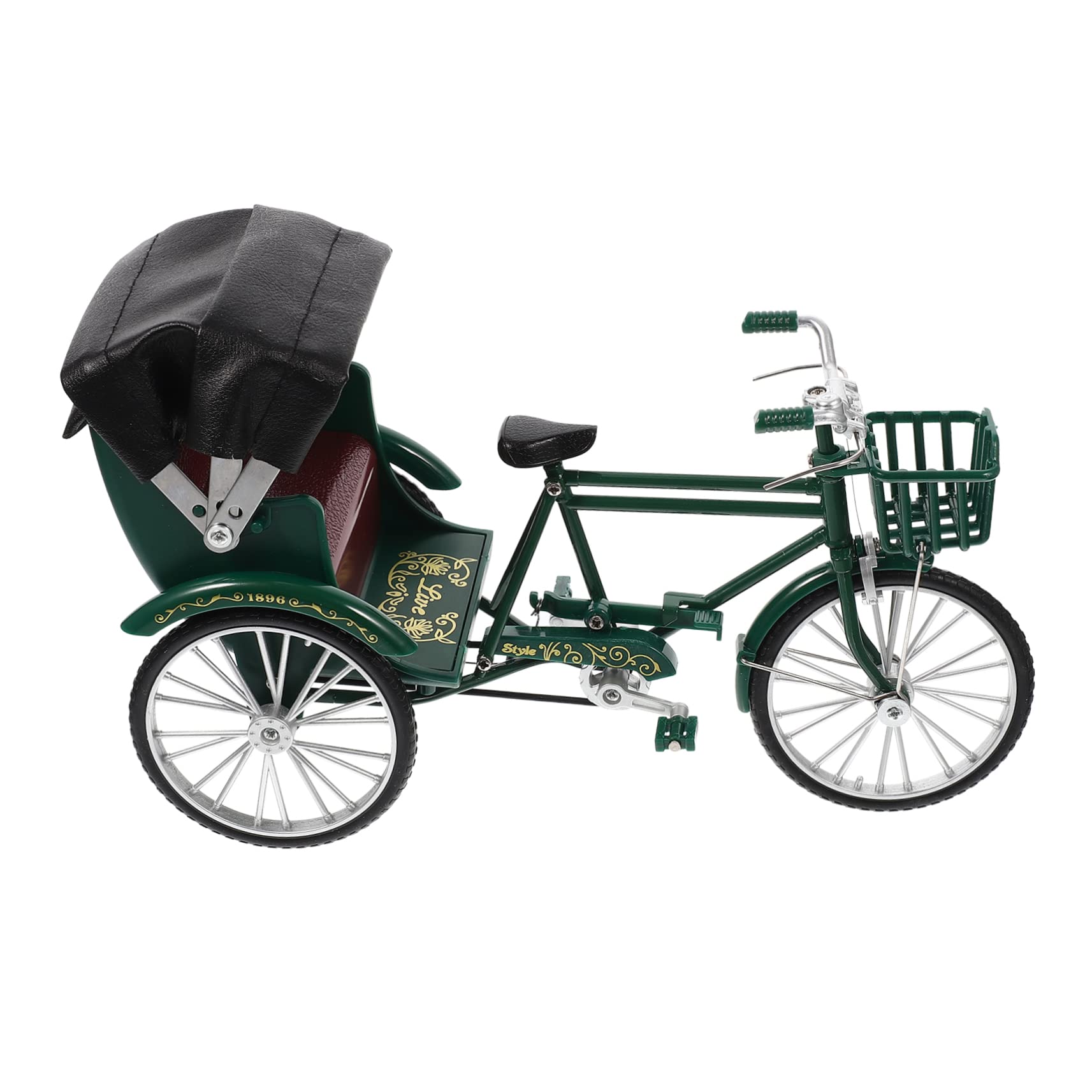 緑色の三輪車人力車 Amazon.co.jp: ULDIGI ヴィンテージ人力車模型 手工芸品 室内装飾