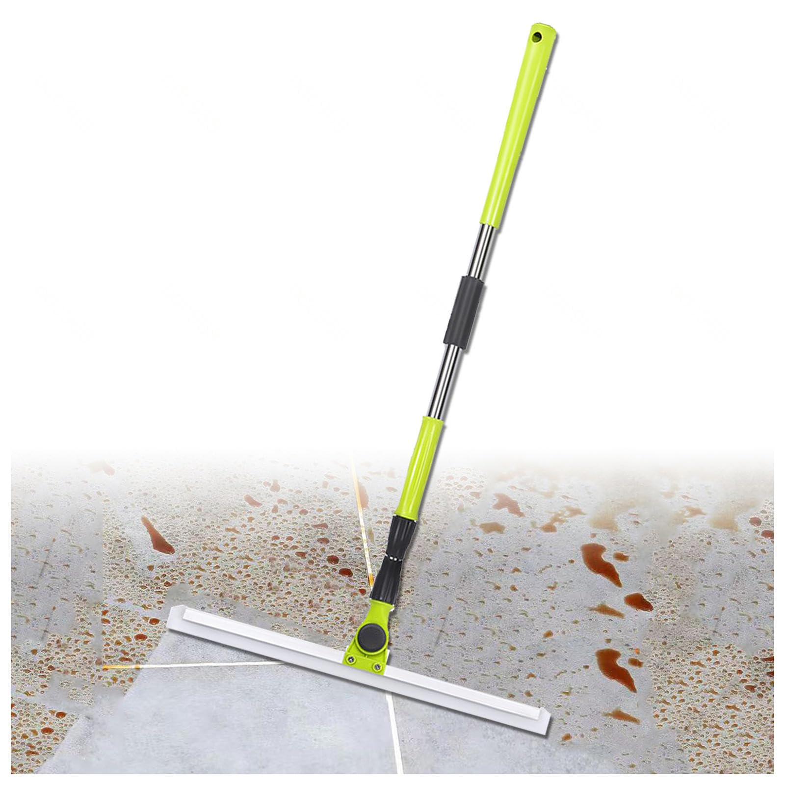 Escoba De Goma para Suelos, con Mango De 130 Cm De Largo Rasqueta Suelo, Escoba De Silicona Limpia Vidrio,Polvo Fino,Cabello Y Líquidos,Small:35×130cm