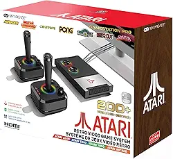 My Arcade Atari Game Station Pro: Retro Video Game Console with 200+ Games, Wireless Joysticks, RGB LED Lights, Atari 2600/5200/7800 and More