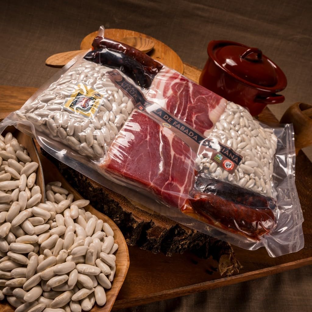 Fabada Asturiana 6 Raciones Auténtica Faba Asturiana IGP Chorizo Morcilla Tocino Lacón Sin Gluten