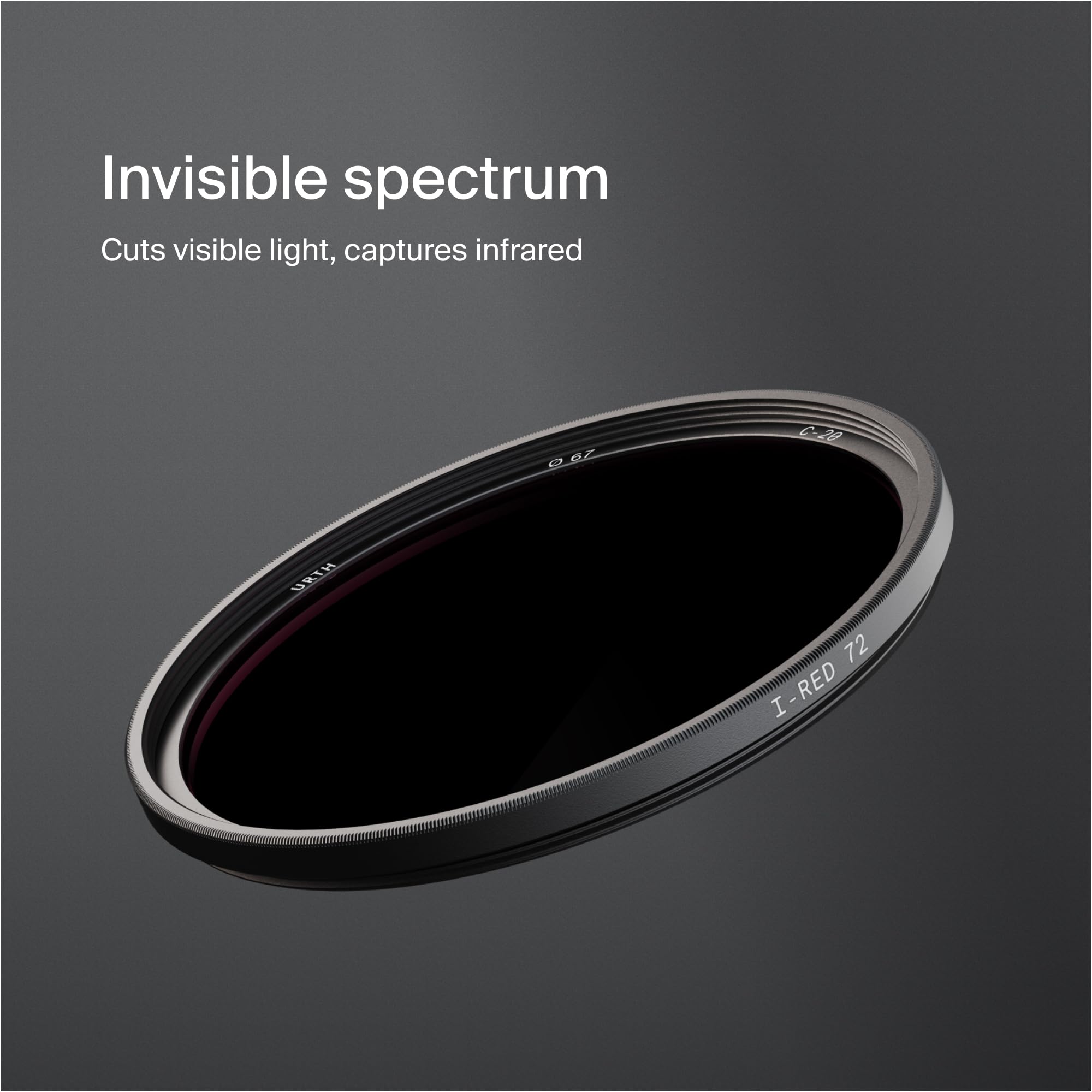 Urth 39 mm Filtro Magnetico Infrarosso (R72) (Plus) — Spettro 720nm, fotografia IR per fotocamere digitali DSLR e SLR