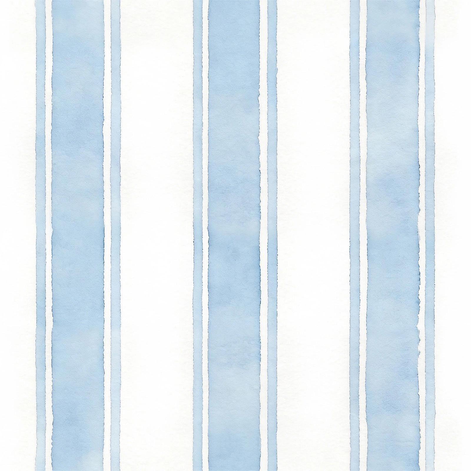 Laceskyso Blue and White Watercolour Striped Wallpaper 44 x 3050 cm