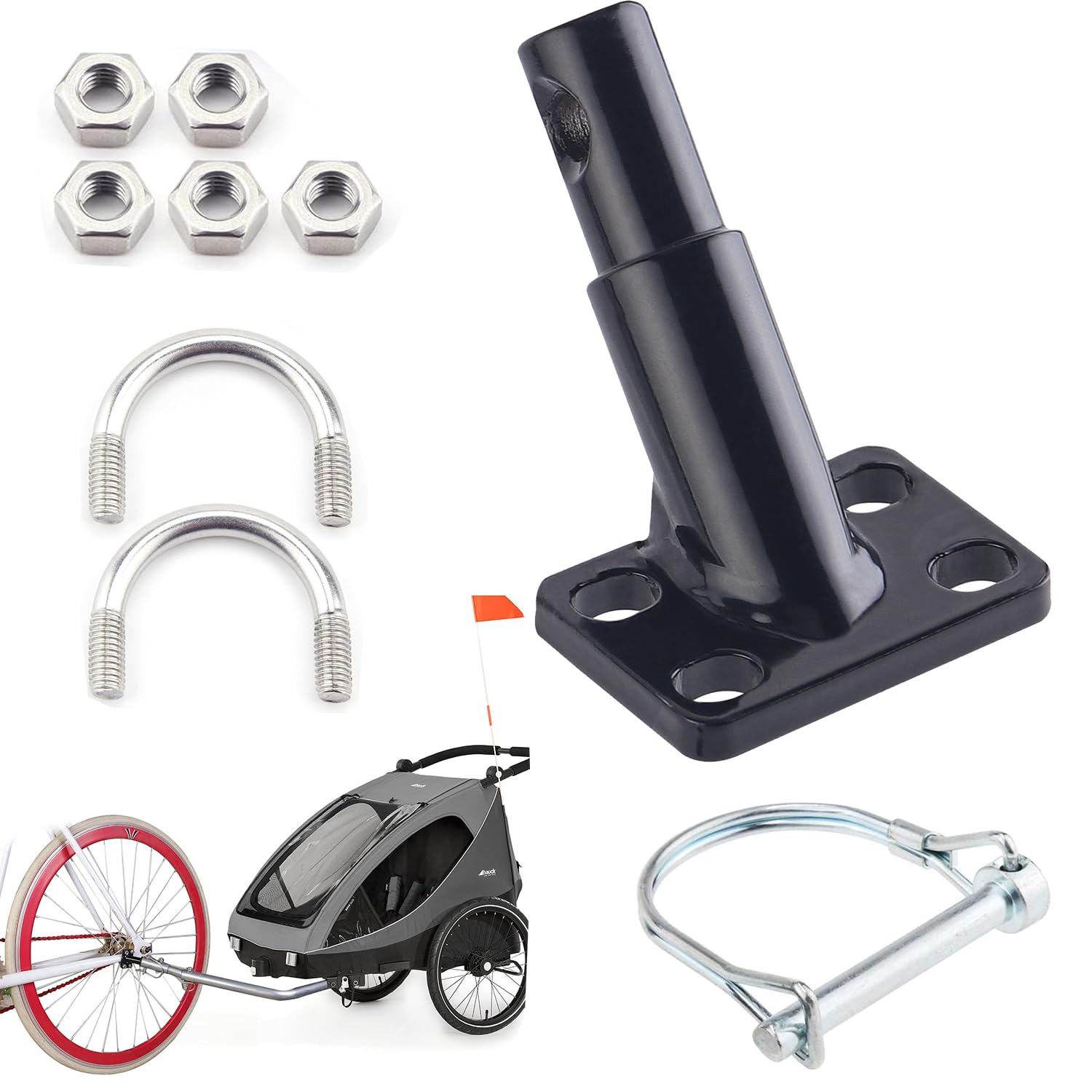 Attelage de Remorque de Vélo Universel Connecteur pour Remorques