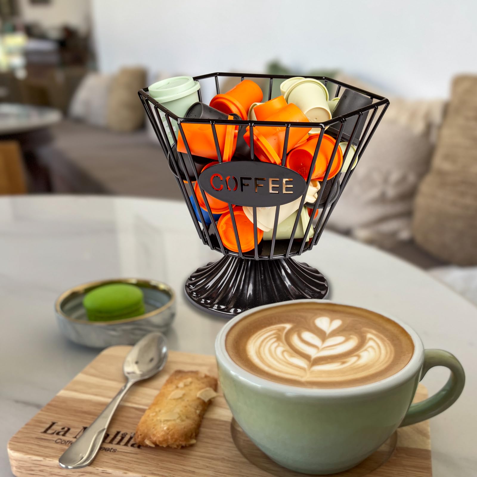 Portafiltro Da Caffè PUNNIO Con Coperchio In Legno, Grande Capacità Per Filtri E Cialde - 5