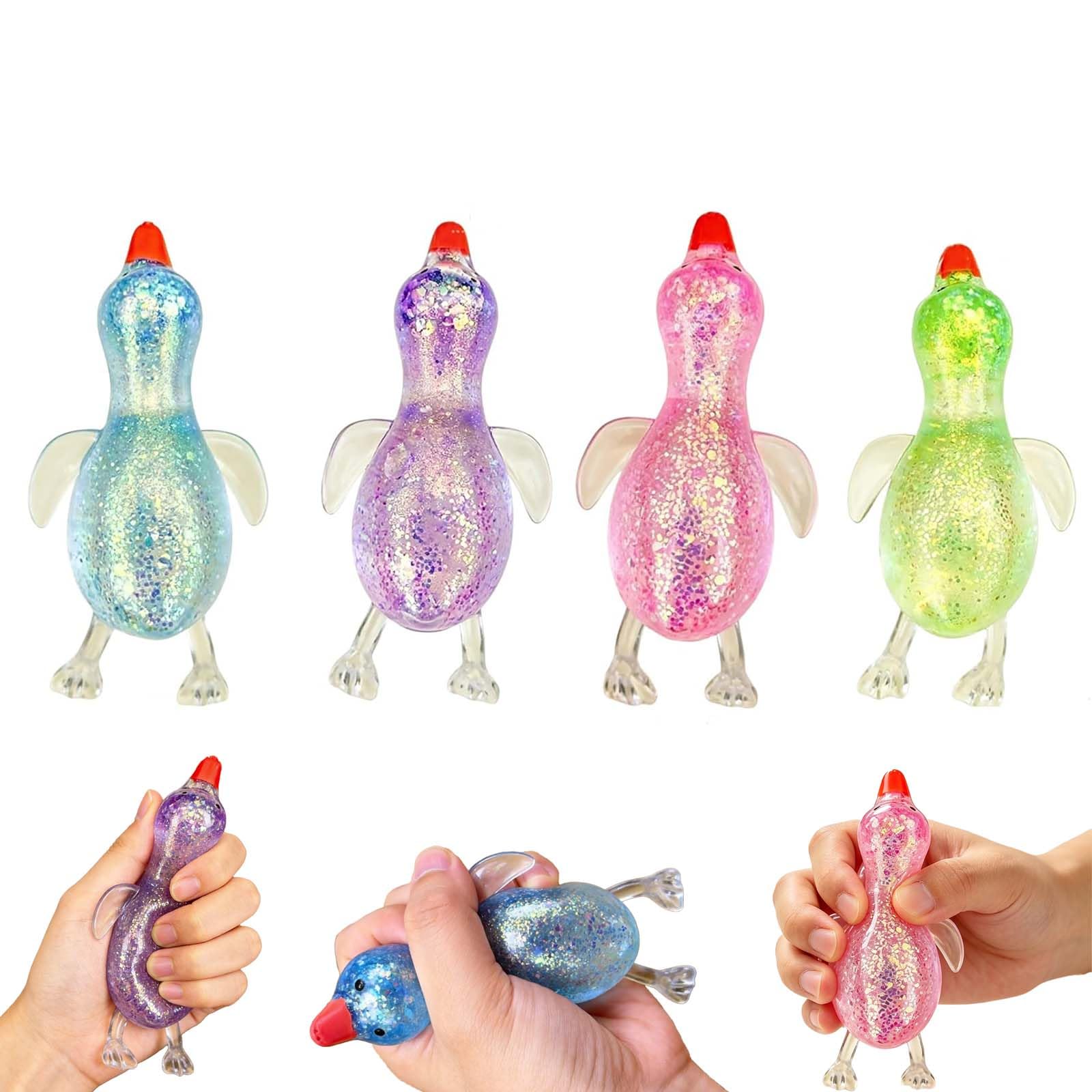 4 PCS Duck Squishy, Squishy Stress Toys, Duck Fidget Toy
