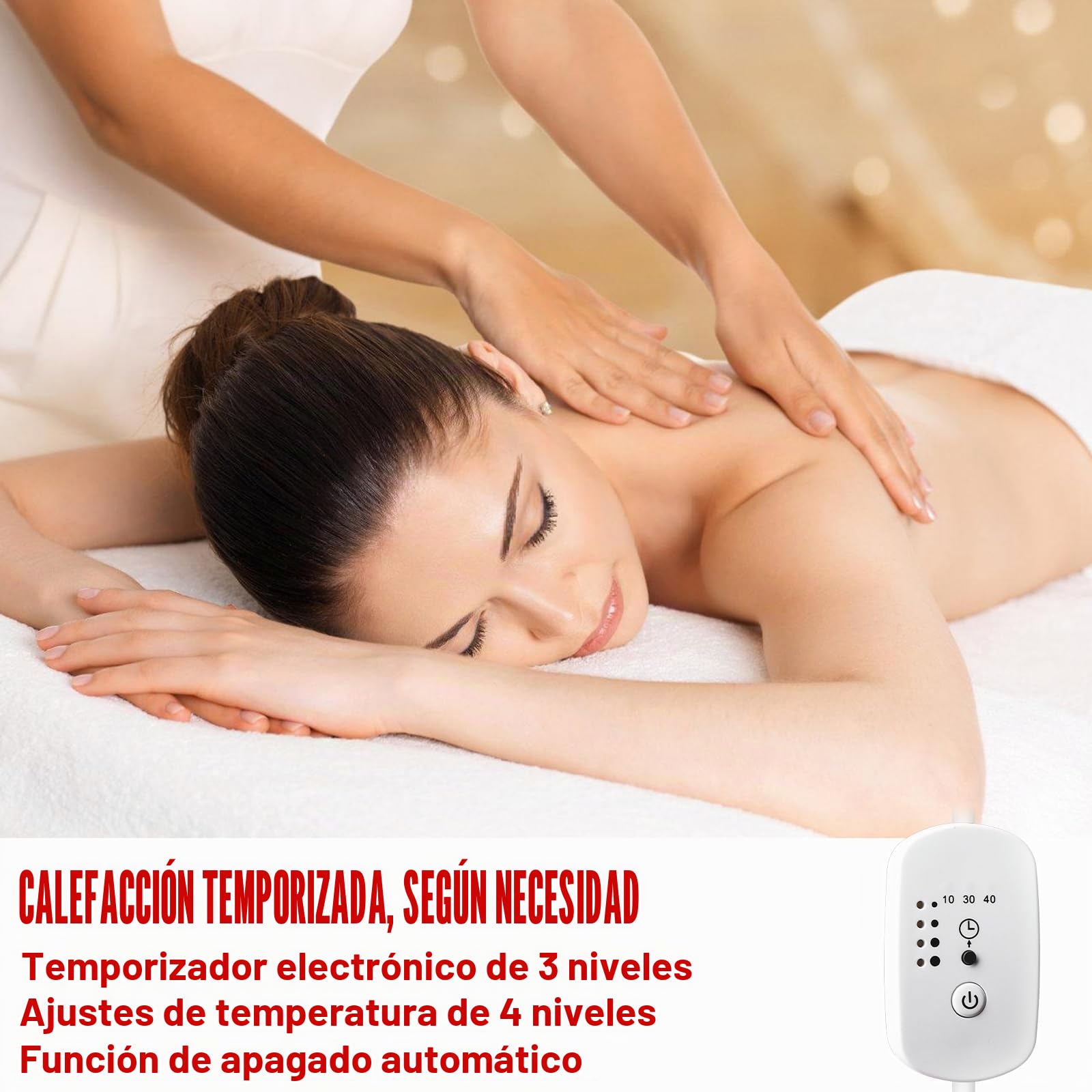 Lámpara infrarroja, lámpara de luz roja de 150 W, lámpara de calor por infrarrojos con temporizador y regulador para un calor relajante, relajación y bienestar general y tensión muscular, ángulo