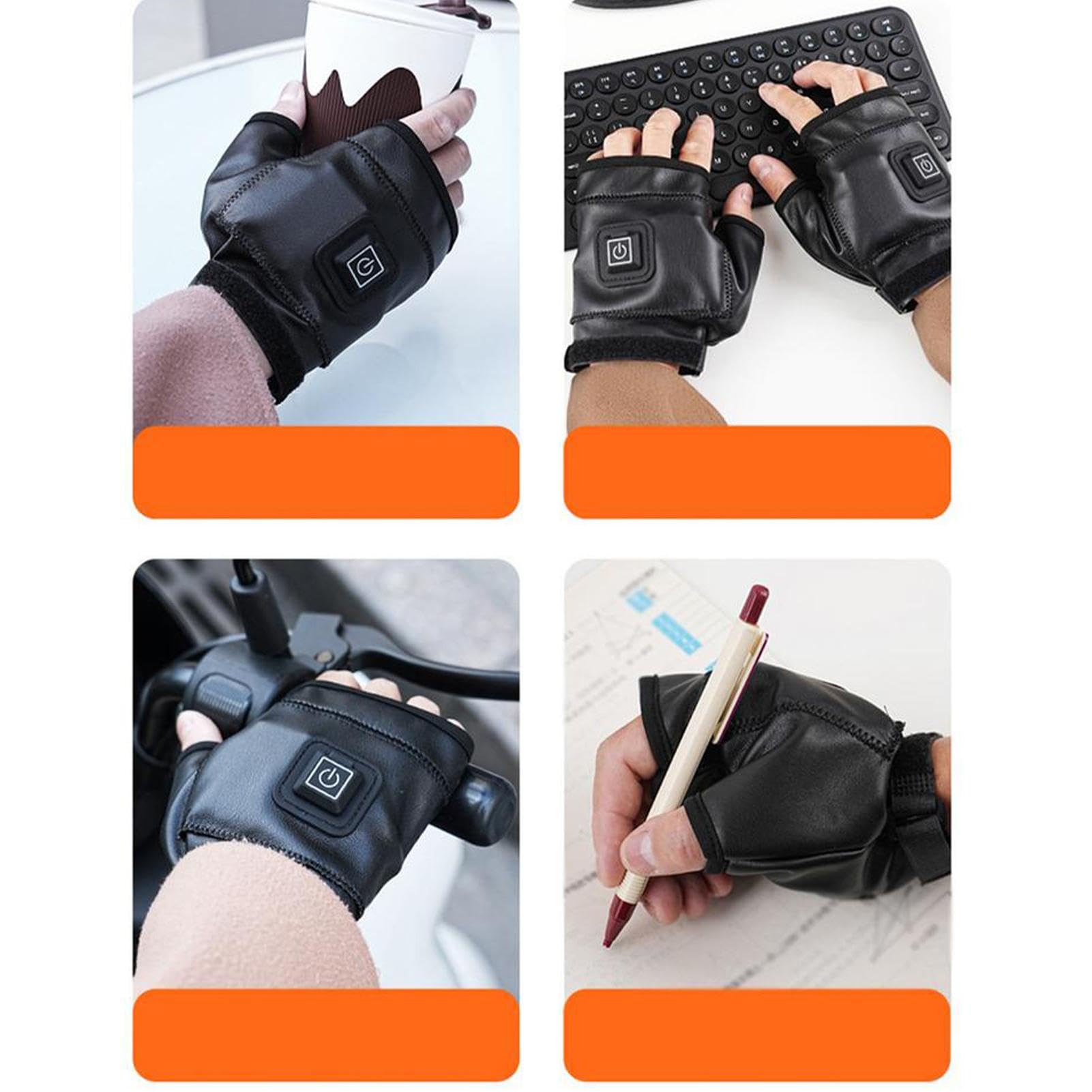 Vingerloze handschoenen 2-in-1 | met vouwflap | Acryl bedrukken