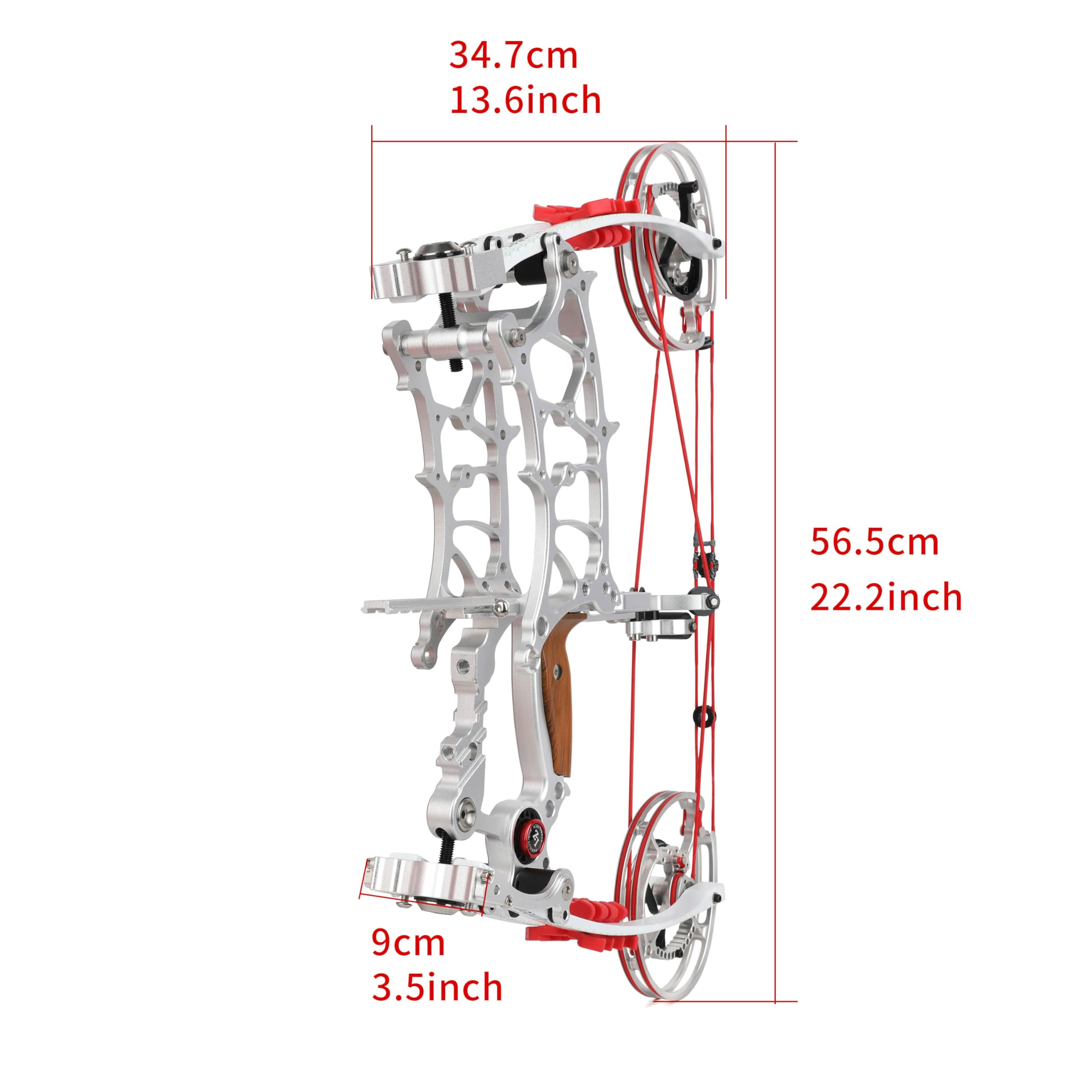 Wolfman Arco Composto Doppio UsoLavorato CNC, Regolabile 30-75 LBS, Asse Corto Ambidestro Kit Arcieria per Sfere d'Acciaio e Frecce, Caccia Pesca Tiro al Bersaglio per Adulti