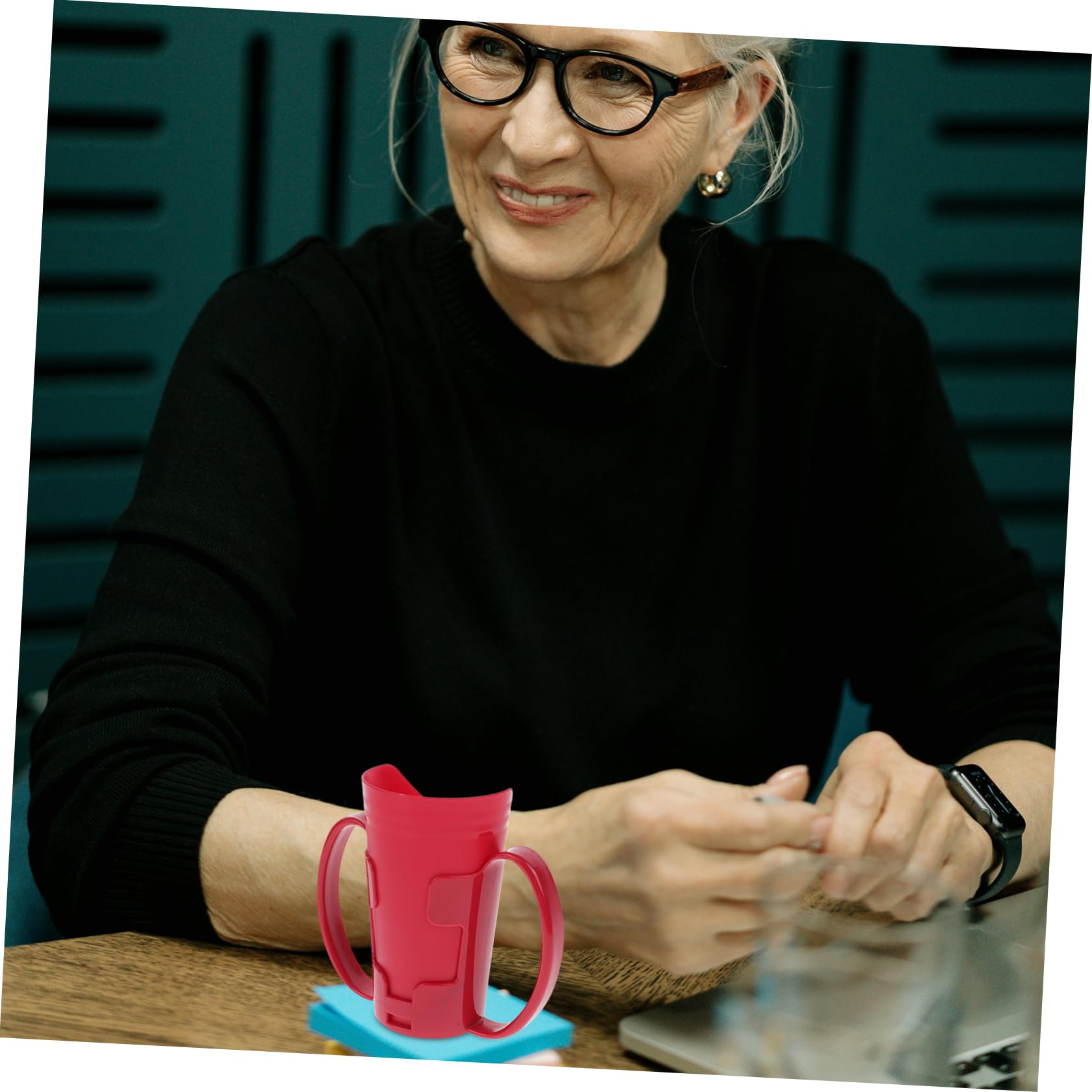 Baluue 3piezas Taza De Alimentación Para Adultos Diseño Inclinado Vaso Mayores Doble y Resistente Derrames Asistencia La Rehabilitación