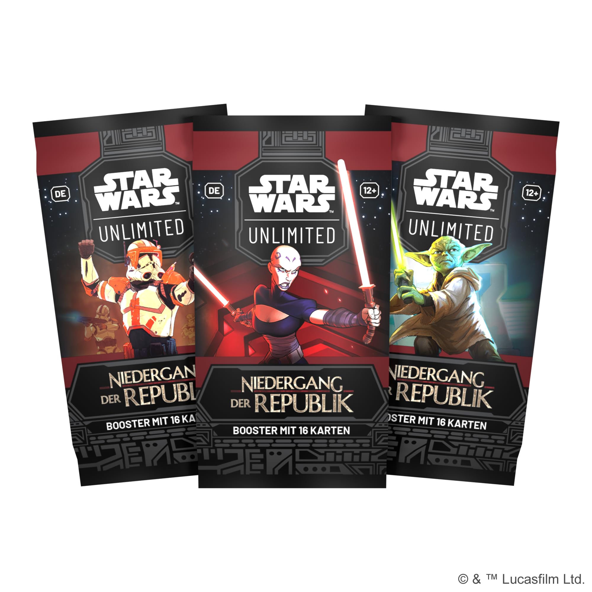 Fantasy Flight Games - Star Wars: Unlimited TCG Niedergang der Republik BOOSTER DISPLAY (24 Booster Packs) - Trading Card Game für Kinder und Erwachsene, Alter 12+, 2+ Spieler, 20 Minuten, Deutsch