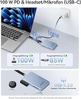 Carcasă ORICO M.2 NVMe hub 6 în 1, 10 Gbps pentru iPhone 17 16 15 Pro Max Plus ProRes, TF SD card, PD 100W, 2230 2242 2260 2280 B și M M-Key AP80F-BK 5