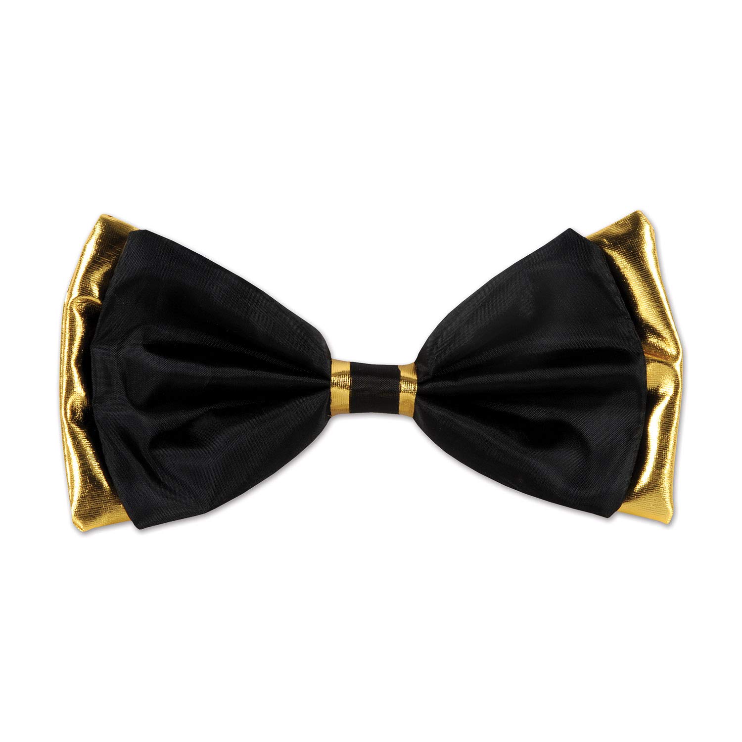 Black and Gold Fabric Bow Tie