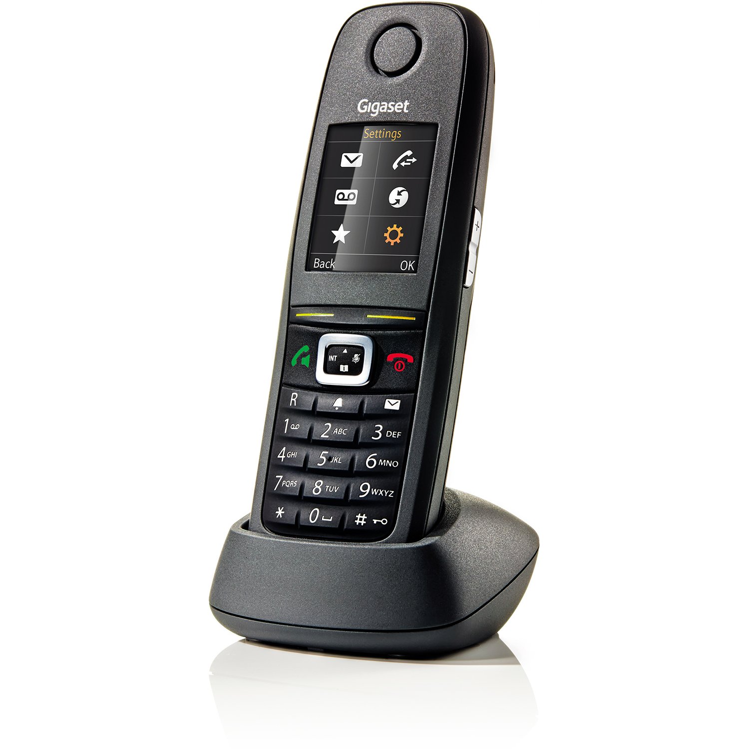 Gigaset R650H PRO Mobilteil Erweiterung mit Ladeschale- stoßfesten Gummigehäuse - wasserabweisend und staubsicher IP65, HD-Voice, LED für optische Rufanzeige, grau