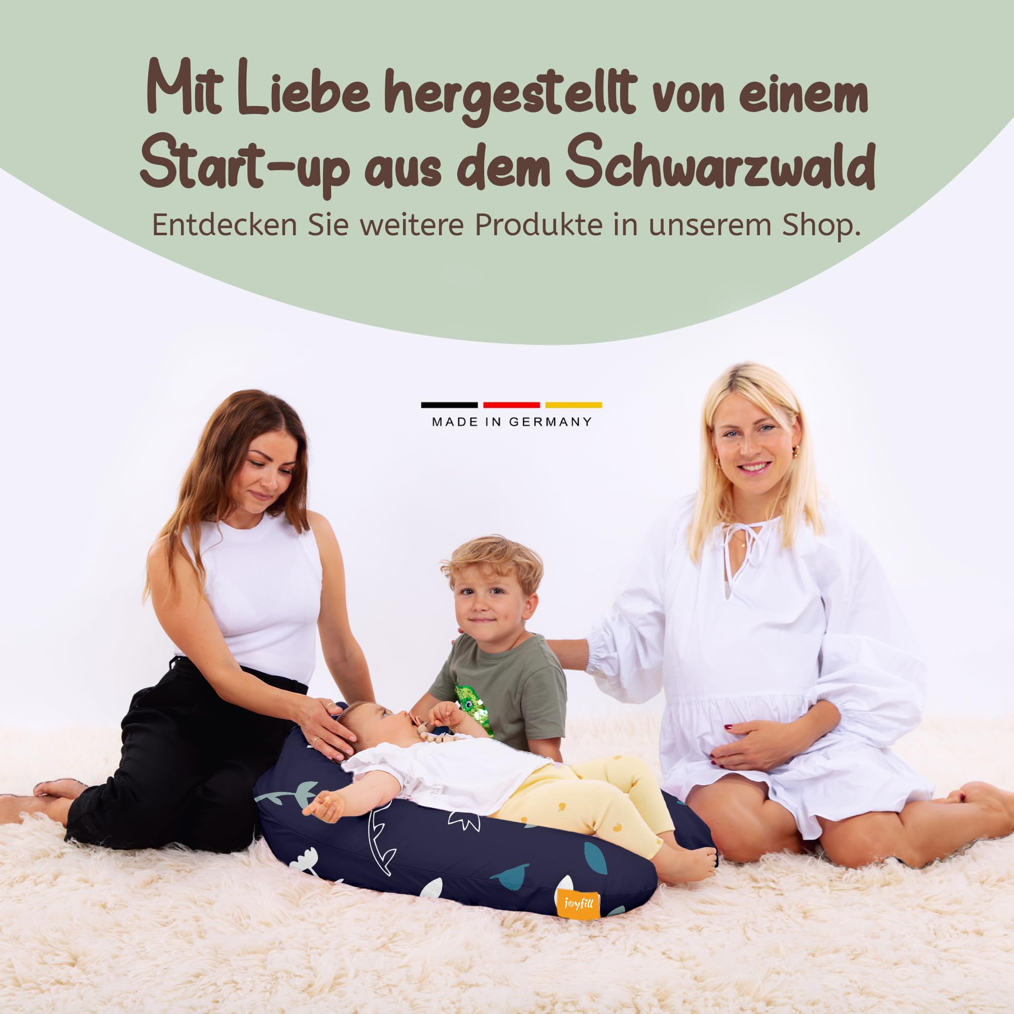 joyfill Stillkissen I Von Hebammen Getestet I XXL Schwangerschaftskissen & Seitenschläferkissen I Lagerungskissen Baby & Schlafkissen für Schwangere I Flüsterleise Füllung
