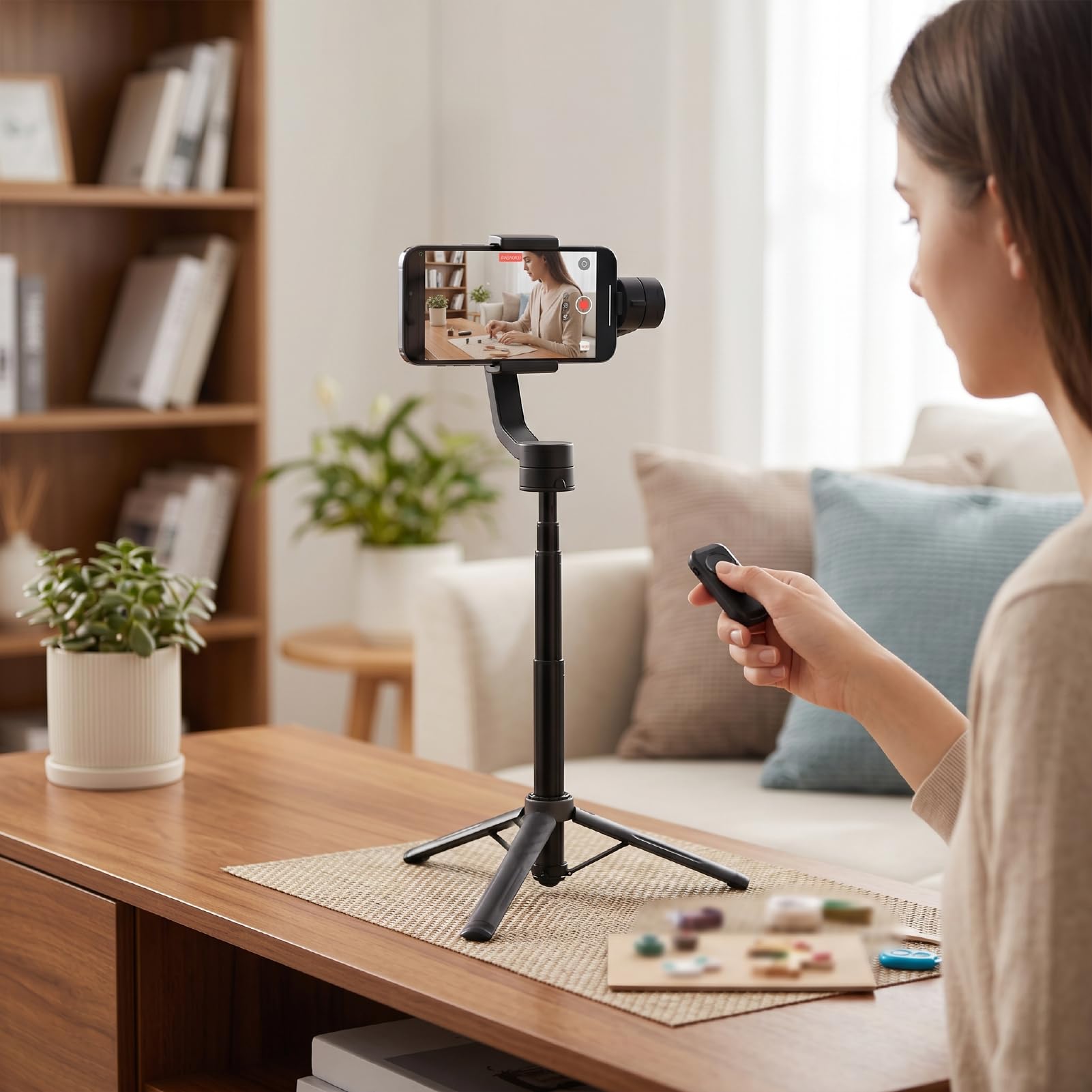 XUMIUZIY Bastone per Selfie, Treppiede con Telecomando Bluetooth 5.2, 101 | Anti-shake, Luce LED con 3 Colori e 3 Livelli, Supporta Android e IOS