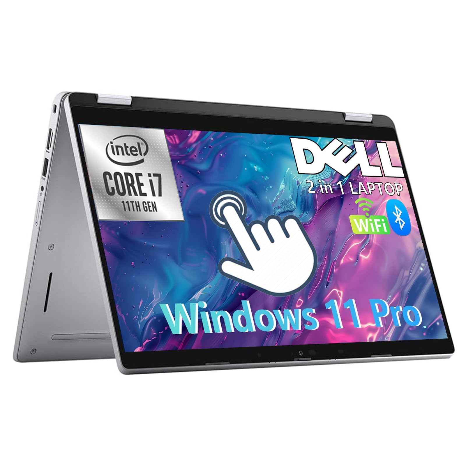 Dell Latitude 5320 2-in-1 Touchscreen, 13.3" FHD (1920x 1080), Intel i7-1185G7 (3.0-4.8GHz), 32GB RAM, 256GB SSD, Backlit Keyboard, Windows 11 Pro (Renewed)
